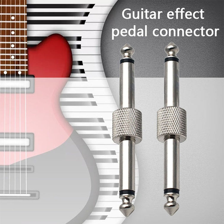 Adaptador de placa de Pedal eléctrico, conector de Pedal de efecto de guitarra macho a macho de 6,35mm y 1/4 pulgadas