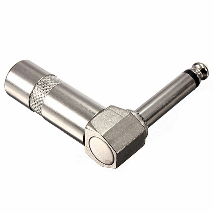 Conector mono de audio de 1/4 pulgadas y 6,35 mm, conector de audio para guitarra macho con conector de tornillo en ángulo recto en forma de L