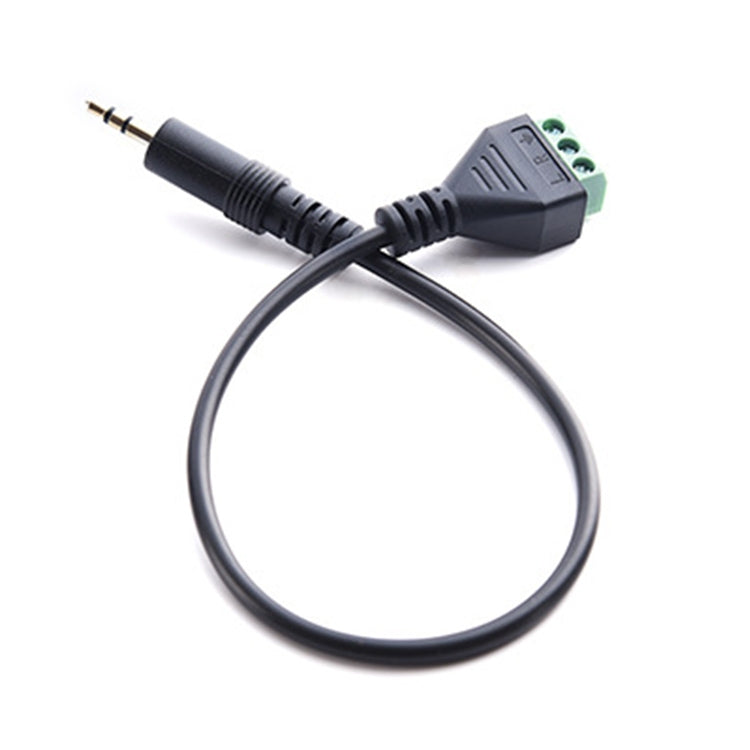 Cable conector de bloqueo macho de terminal de conectores de audio con terminal de tornillo AV estéreo macho de 3,5 mm y 3 pines, longitud: 30 cm, 3.5mm Male to 3 Pin