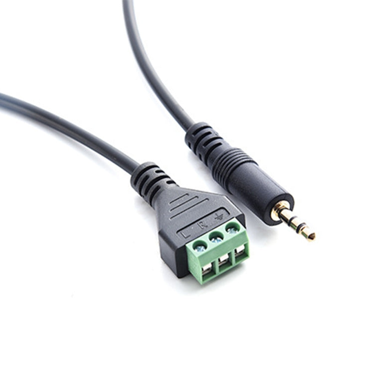Cable conector de bloqueo macho de terminal de conectores de audio con terminal de tornillo AV estéreo macho de 3,5 mm y 3 pines, longitud: 30 cm, 3.5mm Male to 3 Pin