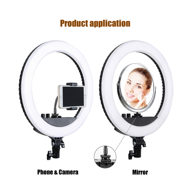 MANTOO RL-12 II 100-240V 28W 12 pulgadas Luz de relleno de anillo regulable de dos colores con trípode, 12 inch