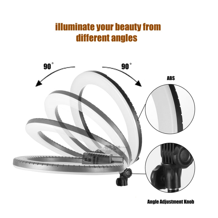 MANTOO RL-18 II 100-240V 55W 18 pulgadas Luz de relleno de anillo regulable de dos colores con trípode, 18 inch