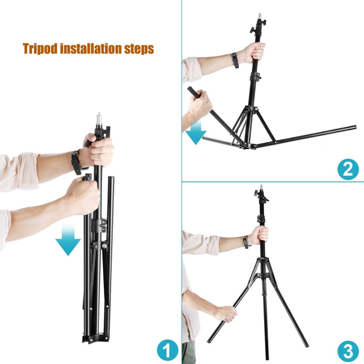 MANTOO RL-18 II 100-240V 55W 18 pulgadas Luz de relleno de anillo regulable de dos colores con trípode, 18 inch