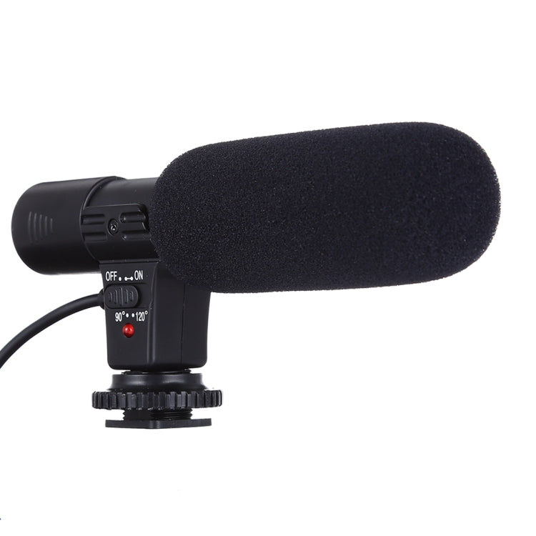 MIC-02 Micrófono estéreo claro con sonido de frecuencia de 30-18000 Hz para teléfono inteligente, longitud del cable: 28 cm