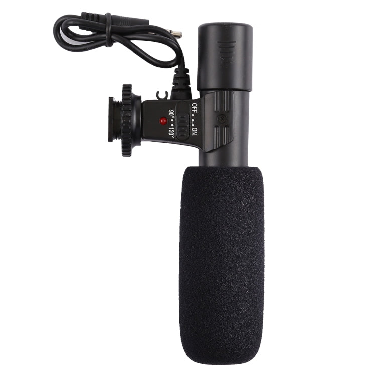 MIC-02 Micrófono estéreo claro con sonido de frecuencia de 30-18000 Hz para teléfono inteligente, longitud del cable: 28 cm