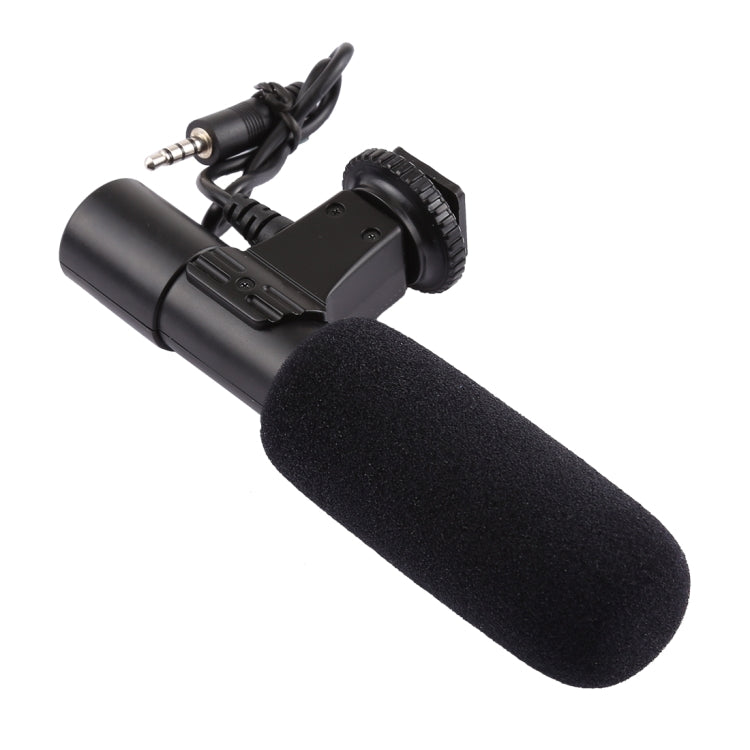 MIC-02 Micrófono estéreo claro con sonido de frecuencia de 30-18000 Hz para teléfono inteligente, longitud del cable: 28 cm