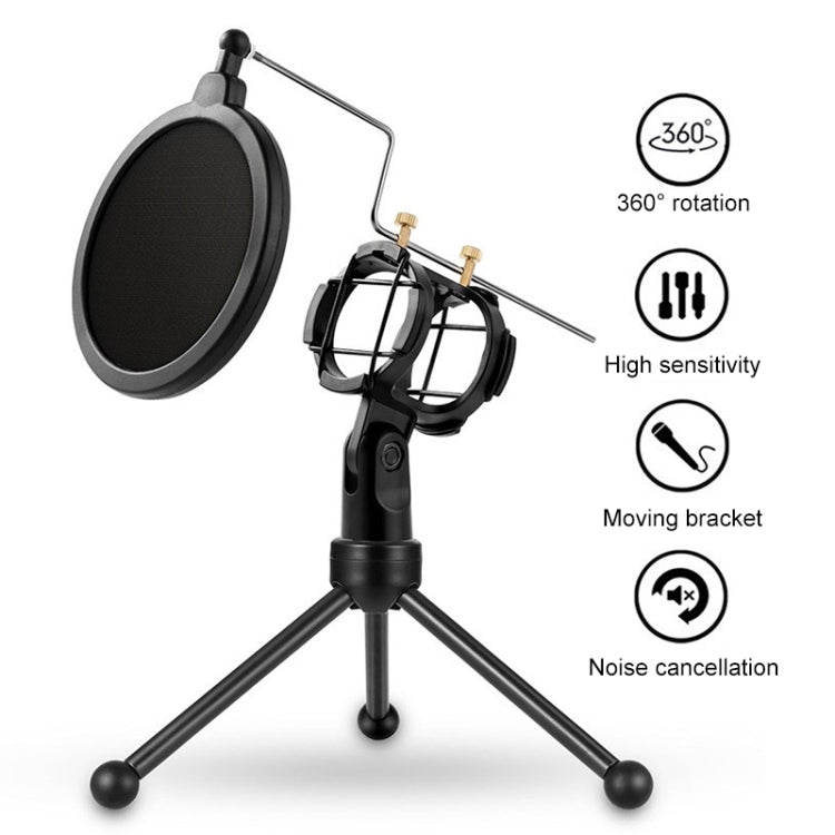 Yanmai PS-3 Mini micrófono portátil Anti-red soporte de escritorio a prueba de golpes