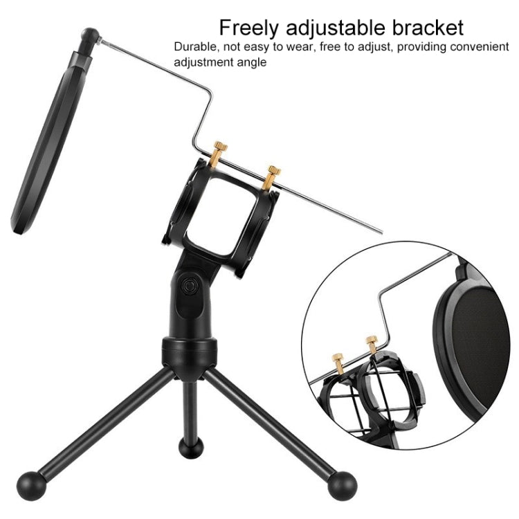Yanmai PS-3 Mini micrófono portátil Anti-red soporte de escritorio a prueba de golpes