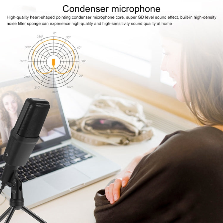 Micrófono de grabación de sonido de condensador profesional Yanmai SF-970 con soporte para trípode y cable USB, longitud del cable: 1,8 m