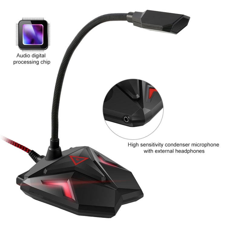 Micrófono capacitivo para juegos G55 con indicador LED