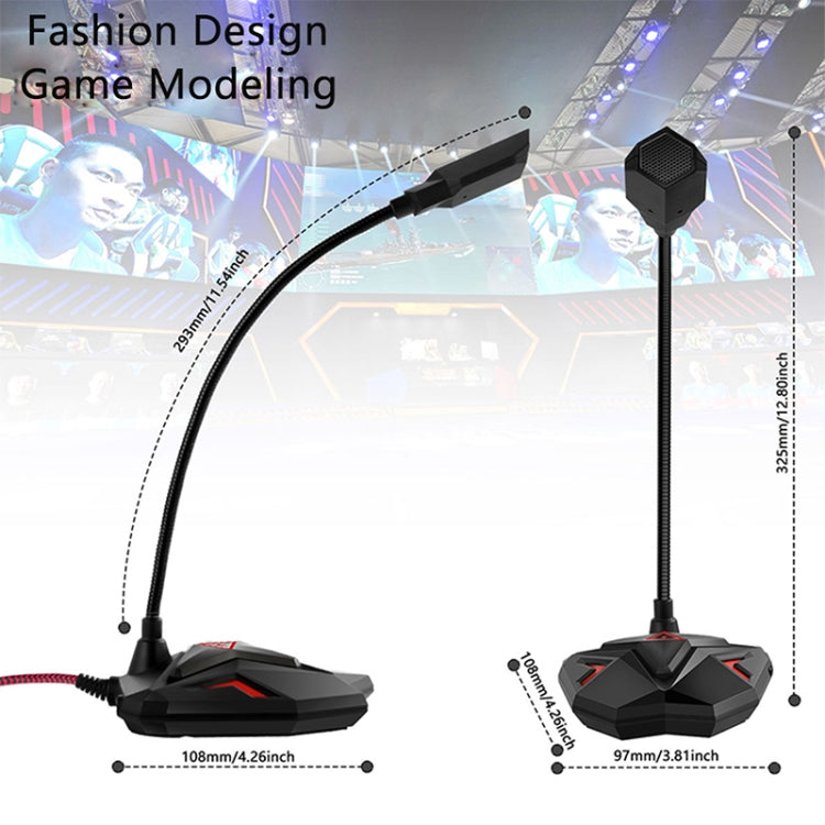 Micrófono capacitivo para juegos G55 con indicador LED