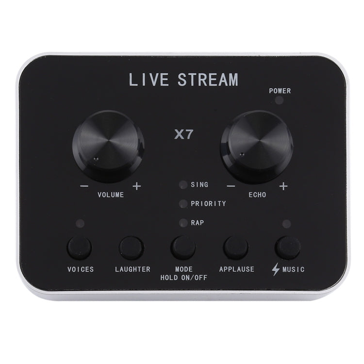 X7 Transmisión en vivo Audio USB Auriculares Micrófono Webcast Entretenimiento Streamer Tarjeta de sonido para teléfono, computadora PC