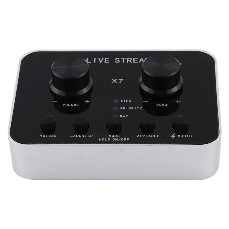 X7 Transmisión en vivo Audio USB Auriculares Micrófono Webcast Entretenimiento Streamer Tarjeta de sonido para teléfono, computadora PC