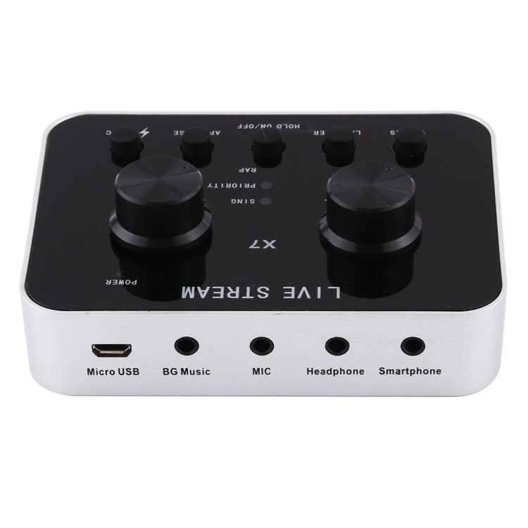 X7 Transmisión en vivo Audio USB Auriculares Micrófono Webcast Entretenimiento Streamer Tarjeta de sonido para teléfono, computadora PC