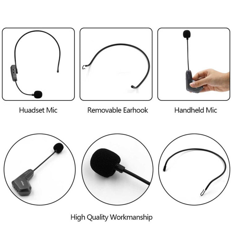 ASiNG WM01 Micrófono captador electrónico de transmisión de audio inalámbrico de 2,4 GHz, distancia de transmisión: 50 m, WM01