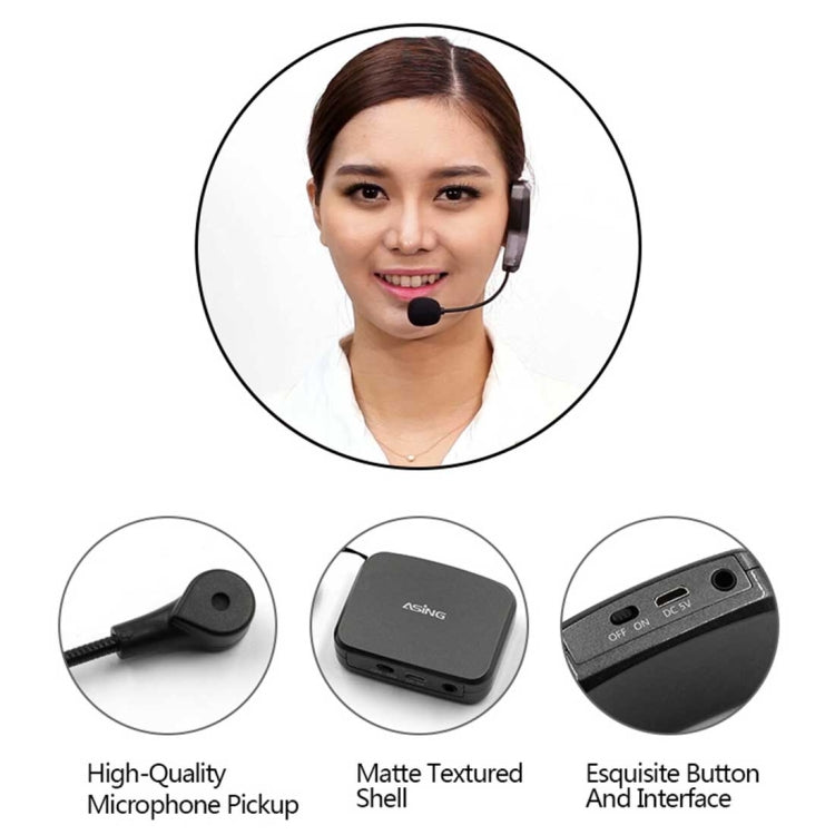 ASiNG WM01 Micrófono captador electrónico de transmisión de audio inalámbrico de 2,4 GHz, distancia de transmisión: 50 m, WM01