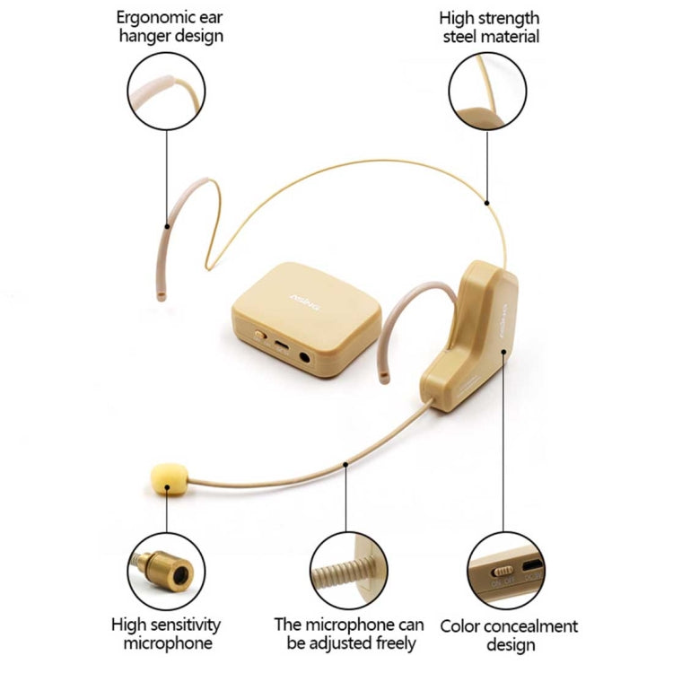 ASiNG WM03 Micrófono captador electrónico de transmisión de audio inalámbrico de 2,4 GHz, distancia de transmisión: 20-30 m, WM03