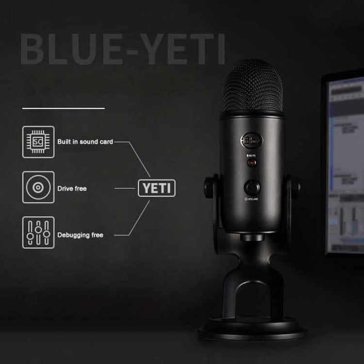 Micrófono de condensador USB Logitech azul Yeti, Blue Yeti(Black), Blue Yeti(Blue), Blue Yeti(Silver)