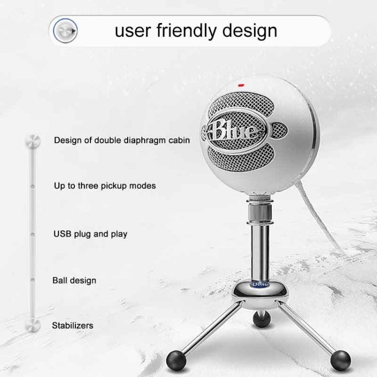 Micrófono de grabación con anclaje de condensador USB Logitech Blue Snowball-ice, Blue Snowball-ice
