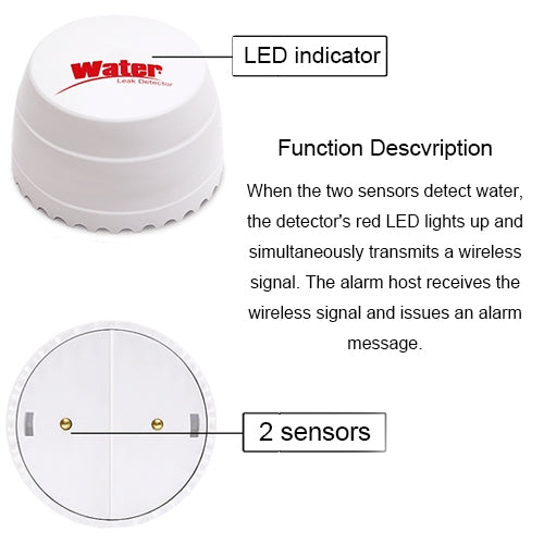 Detector de fugas de agua DY-SQ100B con dos sensores, DY-SQ100B