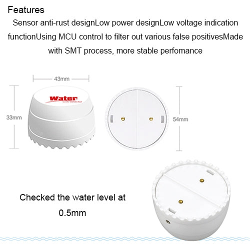 Detector de fugas de agua DY-SQ100B con dos sensores, DY-SQ100B