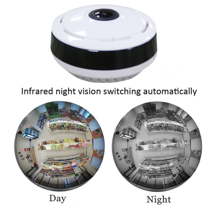 JJX-1801 Cámara IP Wifi inalámbrica inteligente gran angular de 1,0 MP con ojo de pez, compatible con tarjeta TF (128 GB máx.), JJX-1801