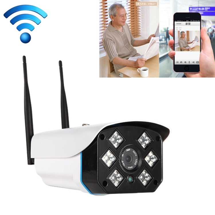 J-06 Cámara IR IP Wifi inalámbrica de 1.0MP para interiores y exteriores, compatible con visión nocturna por infrarrojos / detección de movimiento / tarjeta TF (64 GB máx.), Distancia IR: 50 m, J-06