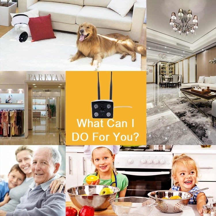 J-02100 Cámara IP Wifi inalámbrica inteligente con antena dual de 1.0MP, compatible con visión nocturna por infrarrojos y tarjeta TF (64 GB máx.), J-02100