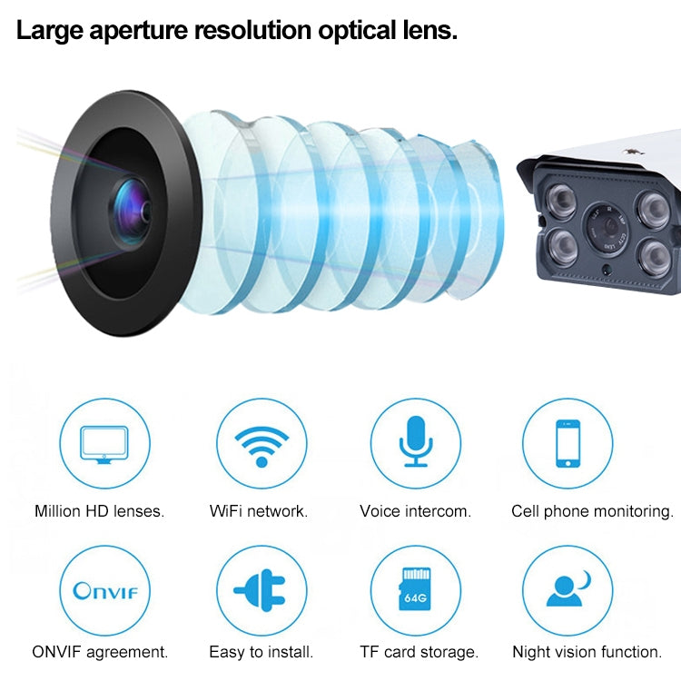 J-01130 Cámara IP Wifi inalámbrica inteligente de 1,3 MP, compatible con detección de movimiento, visión nocturna por infrarrojos y tarjeta TF (64 GB máx.), J-01130