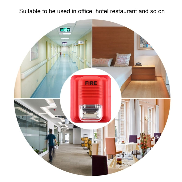 Sensor de sistema de seguridad de alerta de bocina estroboscópica de advertencia de alarma de incendio con luz y sonido