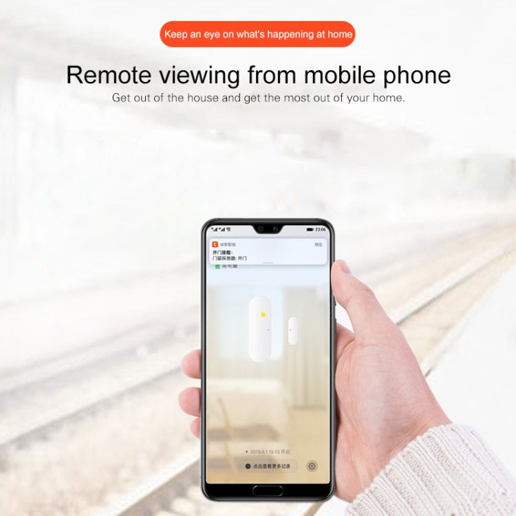Detector de puertas y ventanas para el hogar con conexión inteligente WiFi DY-MC400A, compatible con control por voz y control por aplicación remota