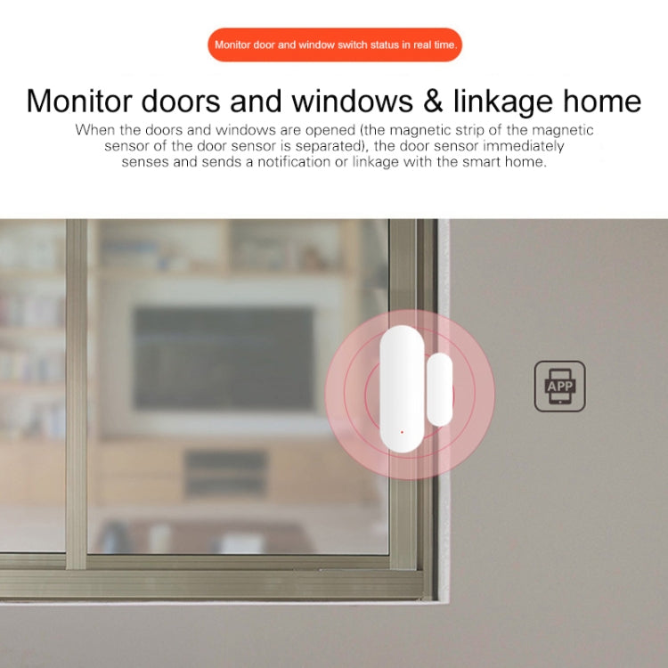 Detector de puertas y ventanas para el hogar con conexión inteligente WiFi DY-MC400A, compatible con control por voz y control por aplicación remota