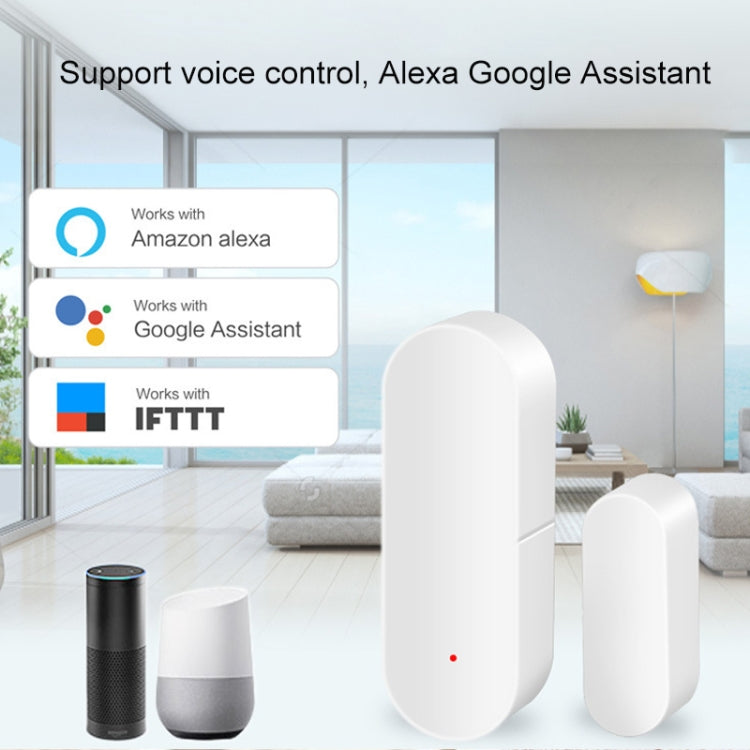 Detector de puertas y ventanas para el hogar con conexión inteligente WiFi DY-MC400A, compatible con control por voz y control por aplicación remota