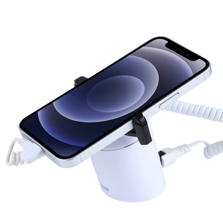 Soporte de pantalla cilíndrico Sistema de seguridad Alarma antirrobo / Soporte de pantalla de alarma antirrobo con control remoto por infrarrojos para iPhone / iPod con puerto de 8 pines, ABS Cylindrical 8 Pin