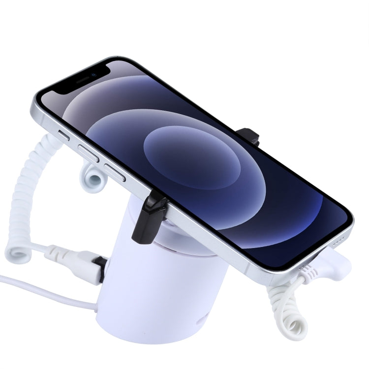 Soporte de pantalla cilíndrico Sistema de seguridad Alarma antirrobo / Soporte de pantalla de alarma antirrobo con control remoto por infrarrojos para iPhone / iPod con puerto de 8 pines, ABS Cylindrical 8 Pin