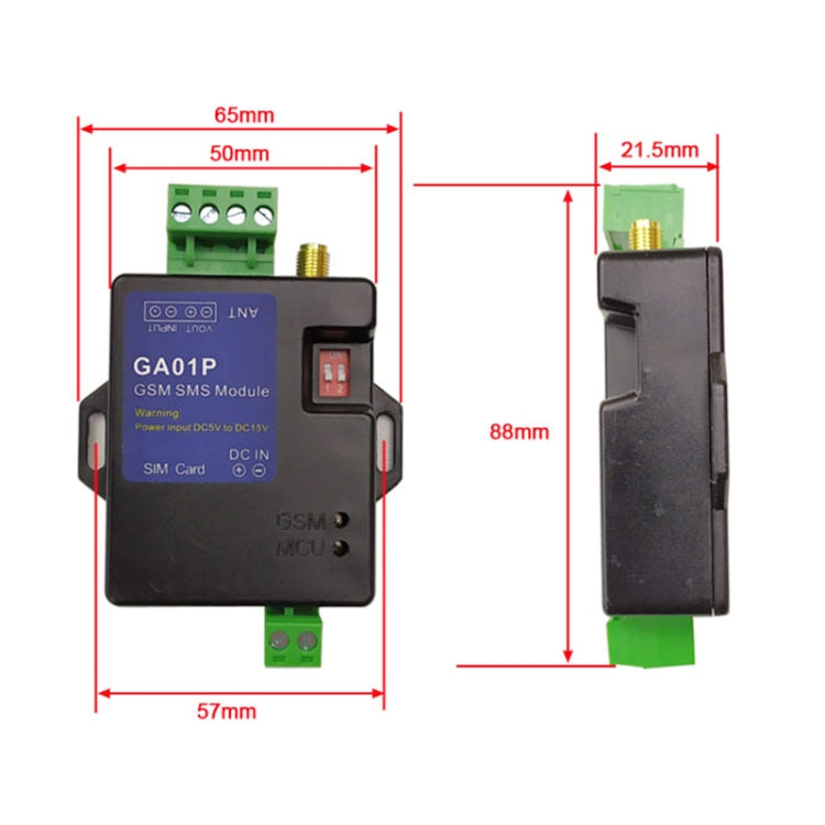 GA01P Mini módulo de alarma de teléfono GSM SMS con apagado inteligente, GA01P