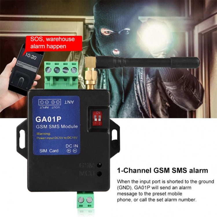 GA01P Mini módulo de alarma de teléfono GSM SMS con apagado inteligente, GA01P