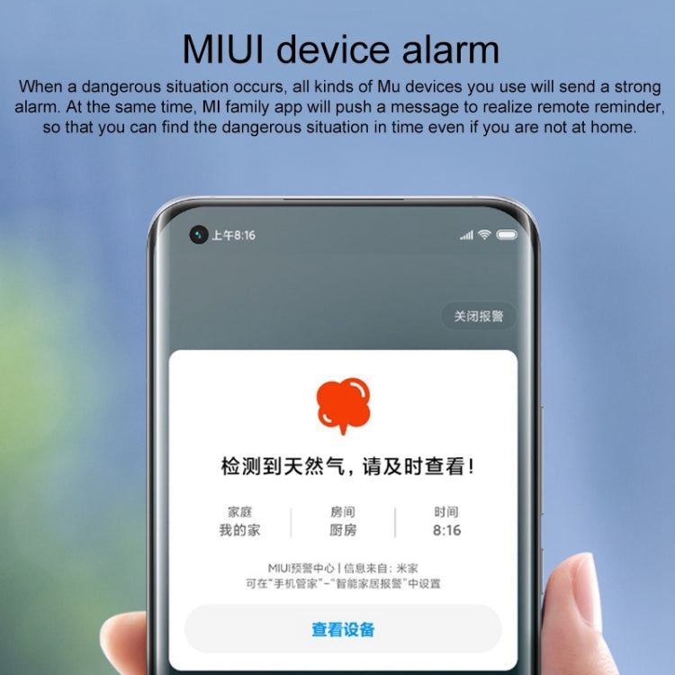 Detector de sensor de alarma de gas para hogar inteligente Xiaomi original, enchufe de EE. UU.
