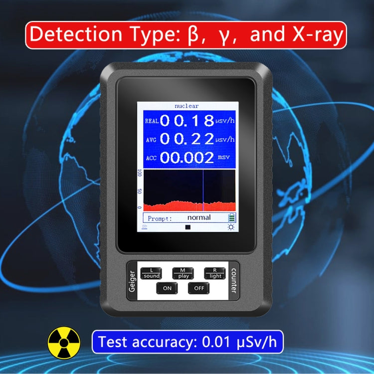 Detector de radiación nuclear con pantalla digital XR1-B