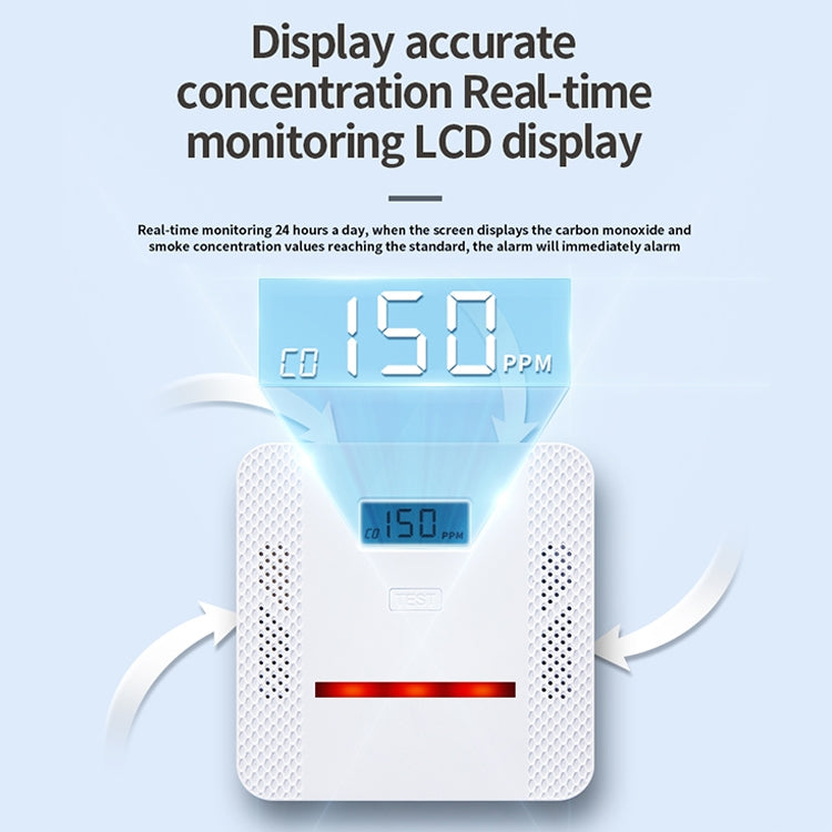 XY-S510COM 2 en 1 Detector de alarma compuesto de humo de monóxido de carbono sin batería