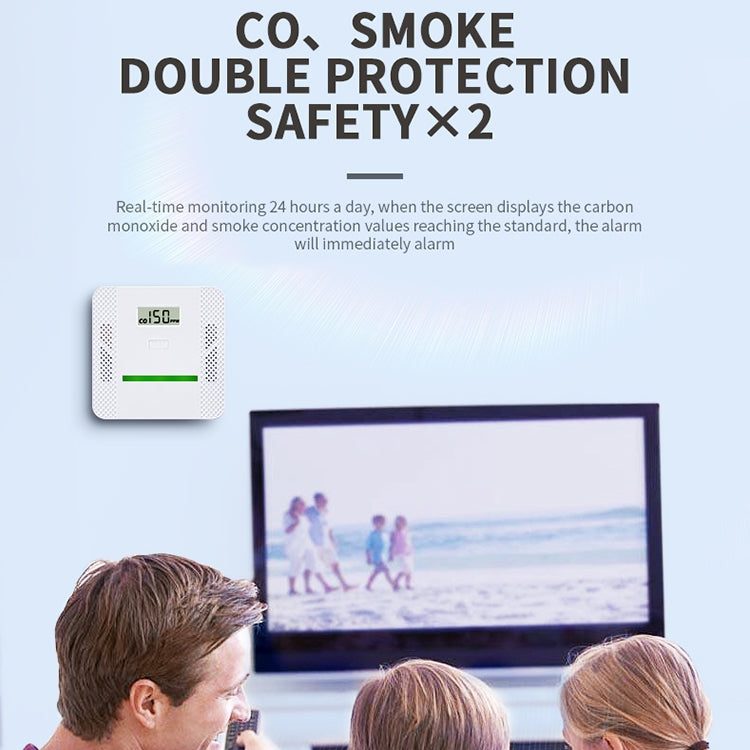 XY-S510COM 2 en 1 Detector de alarma compuesto de humo de monóxido de carbono sin batería