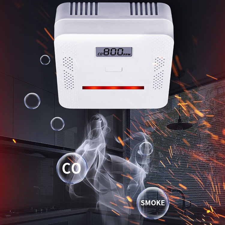 XY-S510COM 2 en 1 Detector de alarma compuesto de humo de monóxido de carbono sin batería