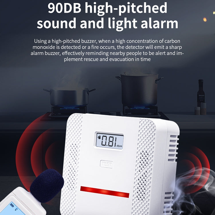 XY-S510COM 2 en 1 Detector de alarma compuesto de humo de monóxido de carbono sin batería