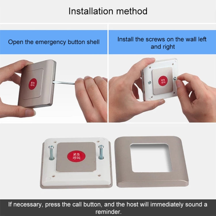 CW-01 Conjunto inalámbrico de botones de llamada de alarma para inodoro para discapacitados