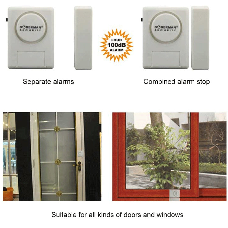 DOBERMAN SE-0119 Alarma de sensor magnético de puerta de control remoto inalámbrico antirrobo para el hogar, SE-0119