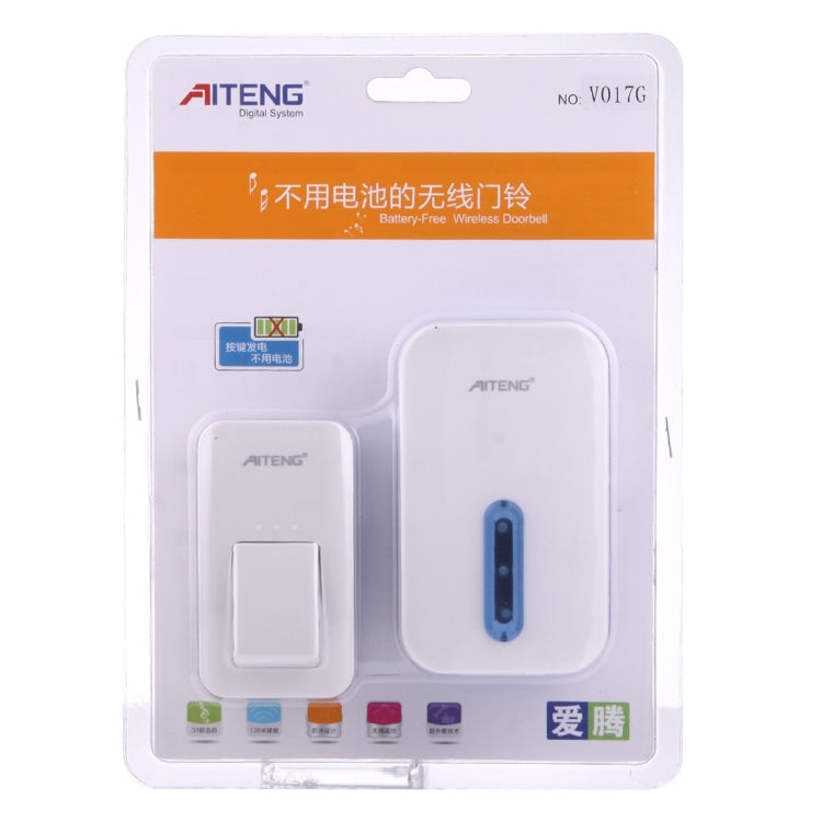 Timbre inalámbrico AITENG V017G Life, resistente al agua, sin batería, 1 receptor + 1 transmisor, distancia del receptor: 130 m, enchufe de EE. UU., V017G