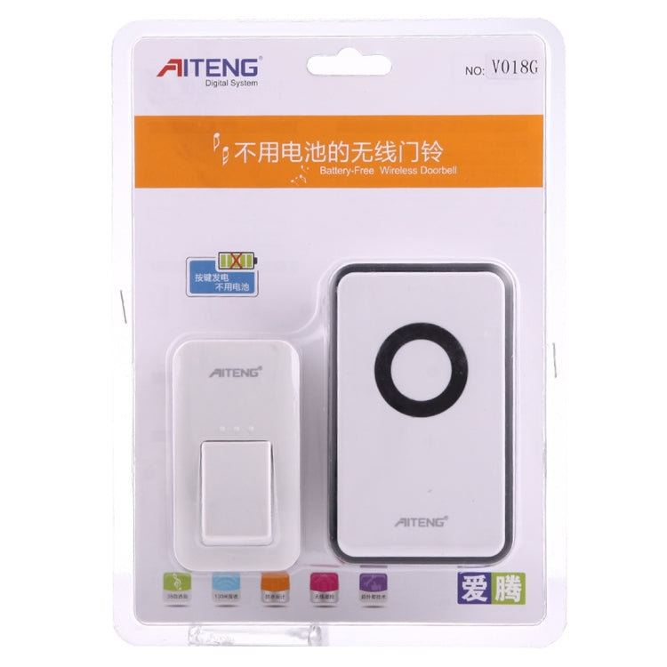 Timbre inalámbrico AITENG V018G Life, resistente al agua, sin batería, 1 receptor + 1 transmisor, distancia del receptor: 130 m, enchufe de EE. UU., V018G