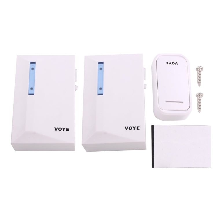 VOYE V015F2 Timbre inalámbrico para el hogar con música inteligente y receptor dual, distancia del control remoto: 120 m (aire abierto), V015F2