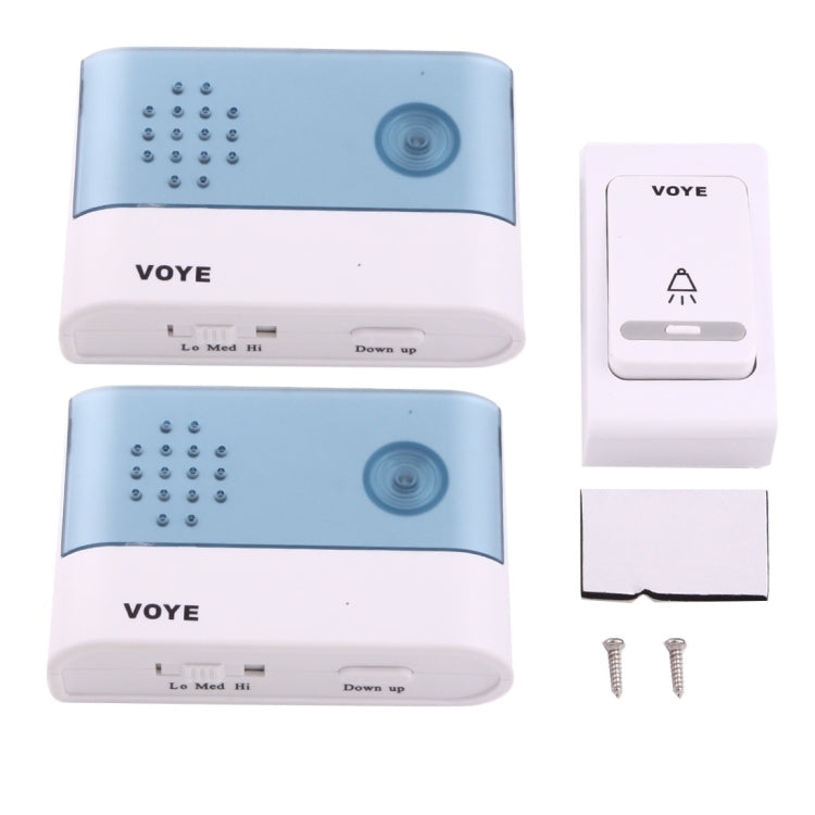 VOYE V004B2 Timbre inalámbrico para el hogar con música inteligente y receptor dual, distancia del control remoto: 120 m (aire libre), V004B2