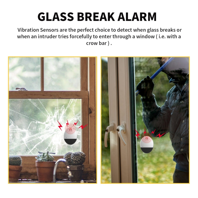 DOBERMAN SE-0106 Alarma de sensor de vibración de detección de alerta de puerta/ventana redonda ultradelgada para seguridad de alarmas del hogar